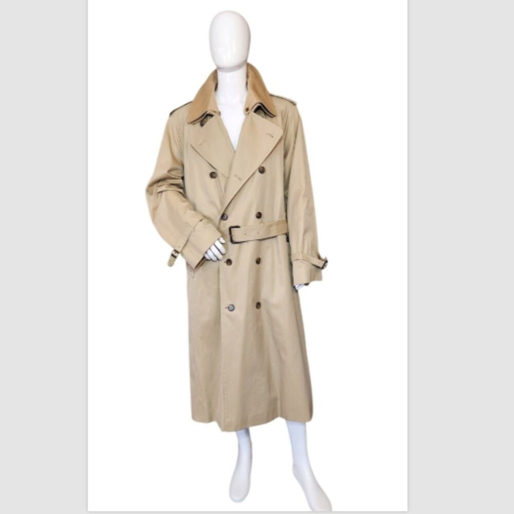 Vtg Brooks Brothers Wool Cashmere Lined Trench Coat